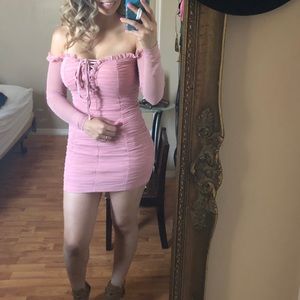 Maura Mesh Dress - Mauve